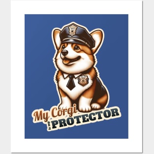 Corgi Police Posters and Art